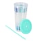 Gibson Home Tropical Sway Orleans 6Pc 24 Oz Double Wall Plastic Tumbler Set with Lid & Straw in Blue 136419.01 - alternate 2