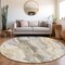 Homeroots 8' Gold And Silver Round Abstract Washable Indoor Outdoor Area Rug 618426 - alternate 3
