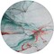 Homeroots 8' Teal Blue And Terra Cotta Round Abstract Washable Indoor Outdoor Area Rug 617880 - alternate 2