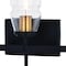 Vaxcel Warren 3 Light Black and Brass Mid Century Modern Bathroom Vanity Wall Fixture Clear Glass W0393 - alternate 2