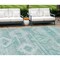 Homeroots 8' X 10' Aqua Turquoise And Ivory Southwestern Washable Indoor Outdoor Area Rug 588687 - alternate 1