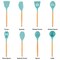 Megachef Light Teal Silicone and Wood Cooking Utensils, Set of 9 MGSP-465 - alternate 3