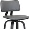 Homeroots 30" Gray And Black Faux Leather Swivel Low Back Bar Height Bar Chair 534438 - alternate 2
