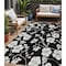 Homeroots 5' X 8' Black Ivory And Gray Floral Washable Indoor Outdoor Area Rug 599863 - alternate 1