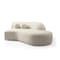 Homeroots Ivory Boucle Modular Curved Two Piece Sofa and Chaise Sectional With Toss Pillows 643970 - alternate 4
