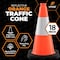 Xpose Safety Traffic Safety Cone, 18 in, PVC, 6 in Reflective Collar, DOT Approved, Orange OTC18-6-1-X - alternate 3