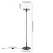 Homeroots 62" Black Novelty Floor Lamp With Clear Seeded Glass Globe Shade 523437 - alternate 2