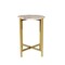Homeroots 21" Brown Tan and Gold Marble and Metal Round End Table 632680 - alternate 3