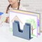 Acrimet 5 Section Incline File Sorter Desk Organizer Rack for Office Desktop Plastic Solid Blue 225.5 - alternate 3