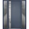 Vdomdoors Steel Door Deux 0729 Gray Graphite 2 Sidelight Exterior Windows Stainless Inserts Single Modern Pai DEUX0729EXD-GRE-W16+36+16 x H80-Right-hand Inswing - alternate 2
