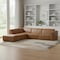 Homeroots 116" Brown Leather Sofa With Ottoman 641053 - alternate 2