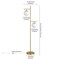 Homeroots 71" Brass Two Light Tree Floor Lamp With White Frosted Glass Globe Shade 523455 - alternate 2