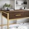 Martha Stewart 19.75 in. D X 47.25 in. W X Engineered Wood, Steel, Walnut/Polished Brass ZG-ZP-028-BR-GLD-MS - alternate 2
