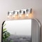 Jonathan Y Irving 27.75" 4-Light Seeded Glass/Iron Modern Contemporary LED Vanity Light, Chrome JYL7558C - alternate 3