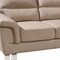 Homeroots 64in Beige And Silver Faux Leather Love Seat 329559 - alternate 2