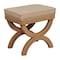 Homeroots 22in Beige and Brown Linen and Solid Wood Upholstered Bench 723436 - alternate 1