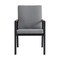 Armen Living Crown Black Aluminum and Teak Outdoor Dining Chair with Dark Gray Fabric - Set of 2 LCCRCHBL - alternate 2