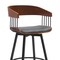 Homeroots 27" Gray and Black Faux Leather with Metal Swivel Counter Height Bar Chair 534451 - alternate 2