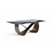 Homeroots 94" Black White and Bronze Ceramic and Steel Cross Leg Base Dining Table 718894 - alternate 3