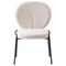 Leisuremod Celestial Boucle Dining Side Chair with Black Powder Coated Iron Frame, White CCBL-23W - alternate 2