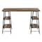 Homeroots 47" Brown and Black Wood and Metal Sled Computer Desk 489846 - alternate 1