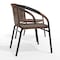 Flash Furniture Lila  Medium Brown Rattan Indoor-Outdoor Restaurant Stack Chair, PK2 2-TLH-037-DK-BN-GG - alternate 4
