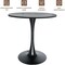 Leisuremod Bristol 27 in Round Dining Table with MDF Wood Top and Black Iron Pedestal Base BTBL-27BLM - alternate 3