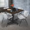 Regency Square Kobe Breakroom Table W/ 4 M Stack Chairs, 48 in W, 48 in L, Neo Walnut TKB4848NW47GY - alternate 2