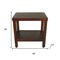Homeroots Compact Rectangular Teak Shower Or Outdoor Bench With Shelf In Brown Finish 376666 - alternate 2