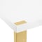 Homeroots 95" White and Gold Wood and Stainless Steel Dining Table 534370 - alternate 2
