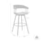 Armen Living Athena 31in Swivel Black Wood Bar Stool in Blue Fabric with Black Metal LCATBABLKBLU30 - alternate 2