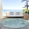 Homeroots 8' Teal Blue Green And Ivory Round Abstract Washable Indoor Outdoor Area Rug 587856 - alternate 3