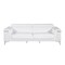 Homeroots 89" White Italian Leather Sofa With Silver Legs 534158 - alternate 1