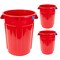 Magnum Tool 55 Gallon Trash Can, High-Vis Red, Construction Grade, Heavy Duty Plastic, (3 Pack) CMTC-C000-55R03 - alternate 1