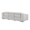 Homeroots 103" Light Gray Italian Leather Reclining USB Sofa 632871 - alternate 2