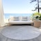 Homeroots 8' Gray And Silver Round Abstract Washable Indoor Outdoor Area Rug 588228 - alternate 2