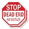 Signmission Stop Dead End No Outlet, 10 inch X 10 inch, Plastic Sign, 2PK OC-P-2PACK-10-82 - alternate 1