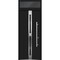 Vdomdoors Steel Door Deux 1755 Black Enamel Transom Window Stainless Inserts Single Modern Painted-W36xH80+16 DEUX1755EXD-BLK-W36 x H80+16-Left-hand Inswing - alternate 1