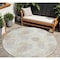 Homeroots 8' Ivory Brown And Gray Round Polka Dot Washable Indoor Outdoor Area Rug 594258 - alternate 1