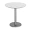 Flash Furniture 31.25" Round Outdoor Tabletop, White Faux Marble, Seamless Surface Technology, 18" Round Silver Base ST-RD31-WHMAR-TR18S-GG - alternate 1