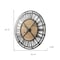 Homeroots 42" Black And Natural Iron And Wood Analog Round Wall Clock 609405 - alternate 2