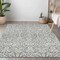 Homeroots 9' X 12' Gray And Ivory Damask Washable Indoor Outdoor Area Rug 595155 - alternate 2