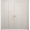 Sartodoors Sliding Closet Double Bi-fold Doors 72 x 80 inches, Ego 5000 Painted White Oak, Sturdy Tracks Mold EGO5000DBF-PWO-72x80 (4* 18x80) - alternate 1