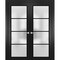 Sartodoors Solid French Double Doors Frosted Glass Planum 2132 Black 72x80 (2* 36x80) Solid Core PLANUM2132DD-BLK-72 x 80 (2* 36x80)-Butterfly - alternate 1