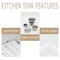 Wrightmaster 33 in. Undermount Single Bowl Ceramic Workstation Kitchen Sink with Bottom Grids, Dish Drainer‌ ZOR-AWUS331910DS - alternate 2