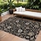 Homeroots 10' X 14' Black Brown And Ivory Floral Washable Indoor Outdoor Area Rug 604748 - alternate 1