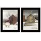 Homeroots Set Of Two Cold Winter 2 Black Framed Print Wall Art, 2PK 406171 - alternate 1