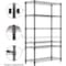 Factory 2U Wire Shelving Unit, 14inD x 24inW x 63inH, 5 Shelves, Medium Duty 250 lbs Per Shelf, Black 803969 - alternate 2