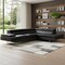 Homeroots Black Leather L Shaped Two Piece Corner Sectional 366198 - alternate 2