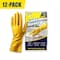 Power Clean DISPOSABLE LATEX GLOVES - 12in - 14 MIL - X-LARGE - YELLOW - 12PK KG12XL-12 - alternate 3